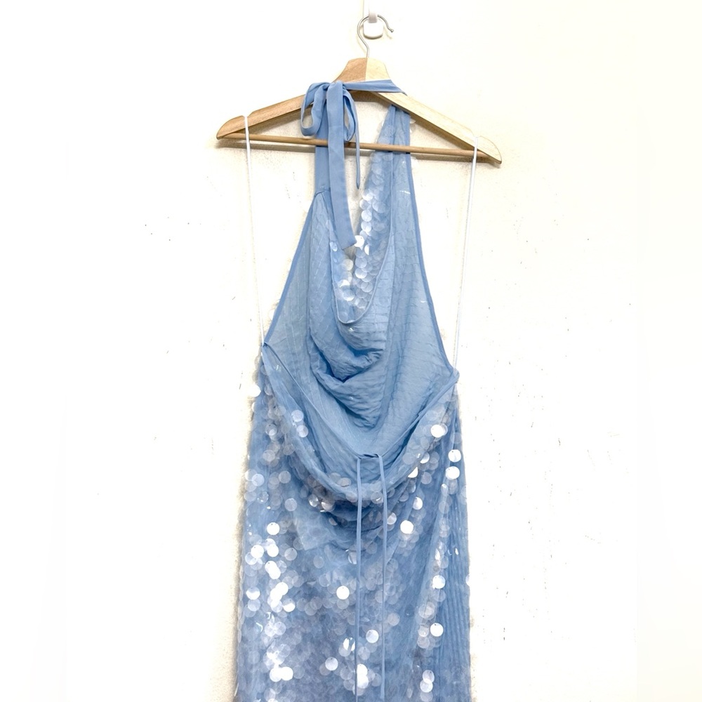NWT Rat & Boa Anais Halter Maxi Dress in Crystal Water Blue Size M - Picture 11 of 17